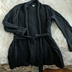 Long thick knit cardigan